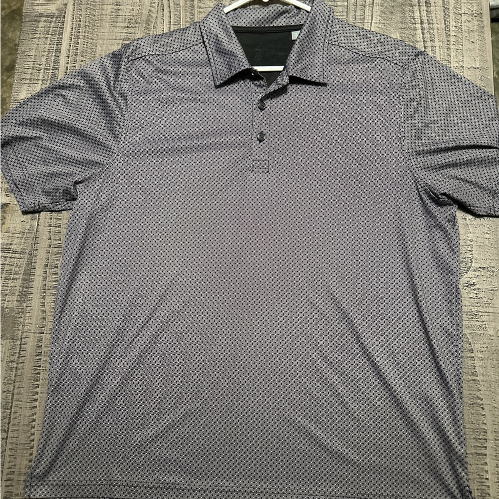 Cutter & Buck Gray Patterned Polo Shirt